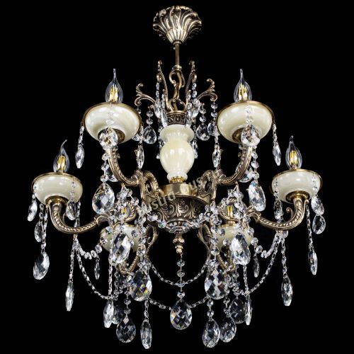 Люстра бронзовая Оникс белый №6/1 баден в Химках Гусь Хрустальный