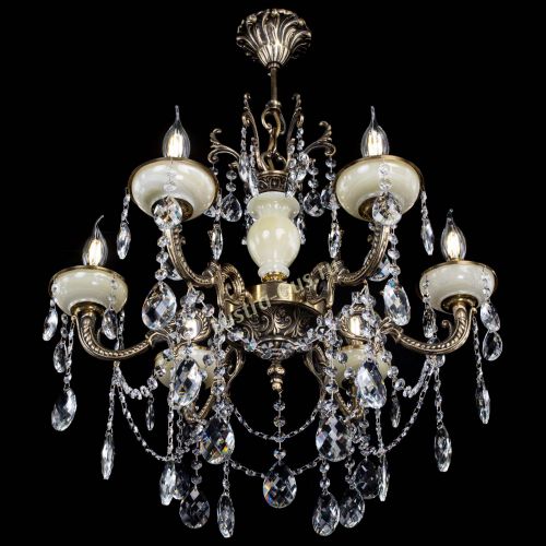 Люстра бронзовая Оникс белый №6/1 баден в Химках Гусь Хрустальный