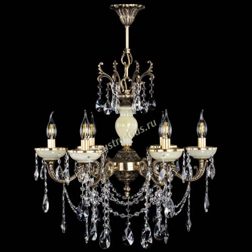 Люстра бронзовая Оникс белый №6/1 лучик в Химках Гусь Хрустальный