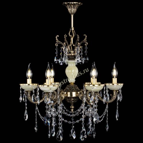 Люстра бронзовая Оникс белый №6/1 лучик в Химках Гусь Хрустальный