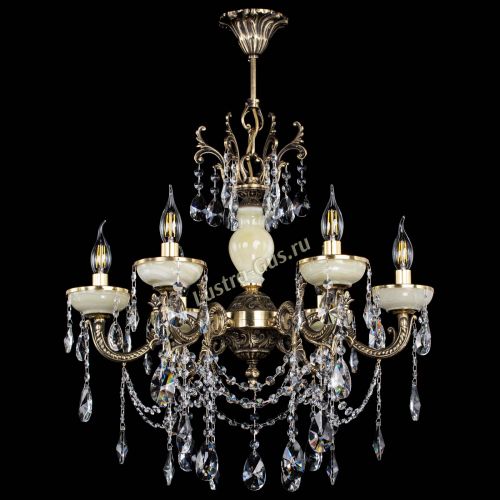 Люстра бронзовая Оникс белый №6/1 лучик в Химках Гусь Хрустальный