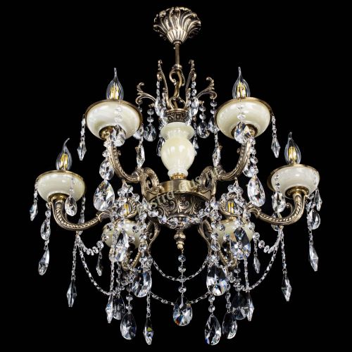 Люстра бронзовая Оникс белый №6/1 лучик в Химках Гусь Хрустальный