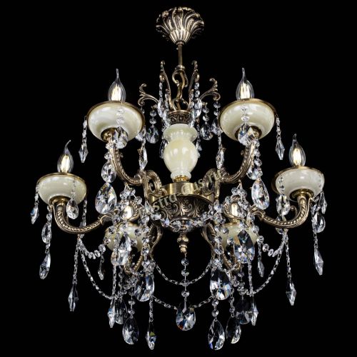 Люстра бронзовая Оникс белый №6/1 лучик в Химках Гусь Хрустальный