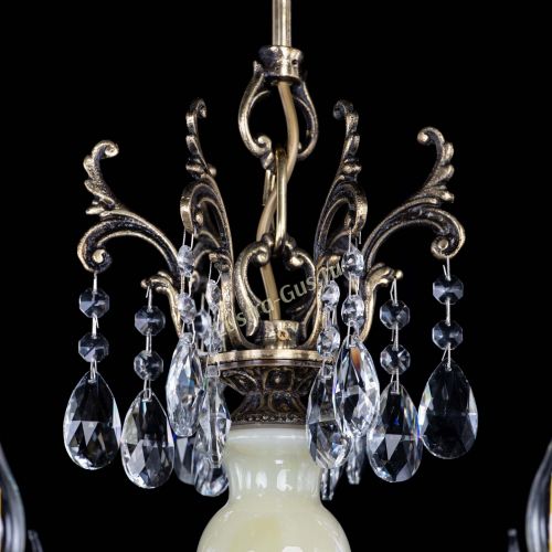 Люстра бронзовая Оникс белый №6/1 журавлик в Химках Гусь Хрустальный