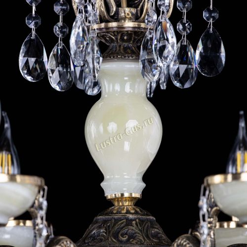 Люстра бронзовая Оникс белый №6/1 журавлик в Химках Гусь Хрустальный