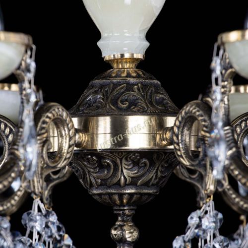 Люстра бронзовая Оникс белый №6/1 журавлик в Химках Гусь Хрустальный