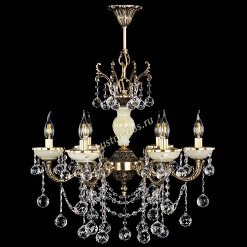 Люстра бронзовая Оникс белый №6/1 шар в Химках Гусь Хрустальный