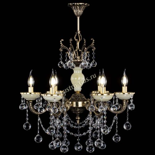 Люстра бронзовая Оникс белый №6/1 шар в Химках Гусь Хрустальный
