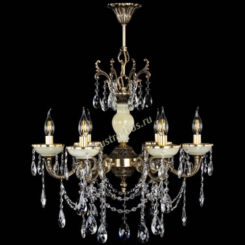 Люстра бронзовая Оникс белый №6/1 журавлик в Химках Гусь Хрустальный