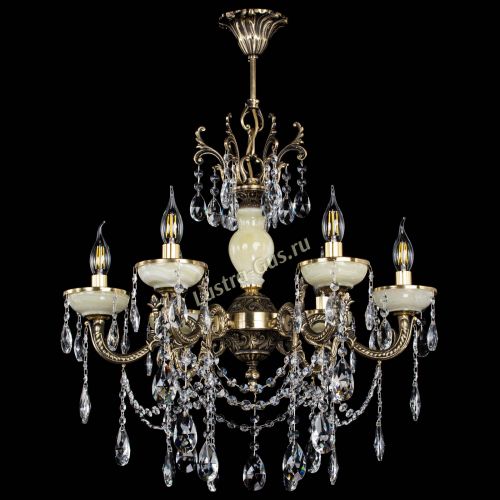 Люстра бронзовая Оникс белый №6/1 журавлик в Химках Гусь Хрустальный