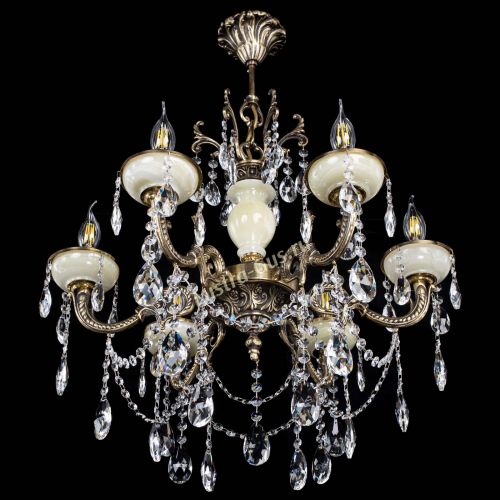 Люстра бронзовая Оникс белый №6/1 журавлик в Химках Гусь Хрустальный