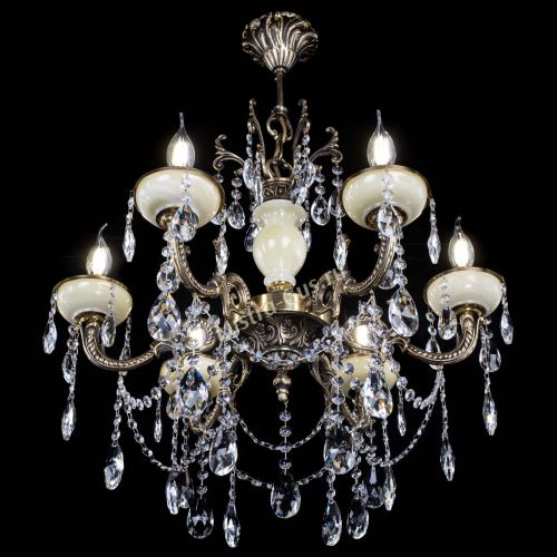 Люстра бронзовая Оникс белый №6/1 журавлик в Химках Гусь Хрустальный