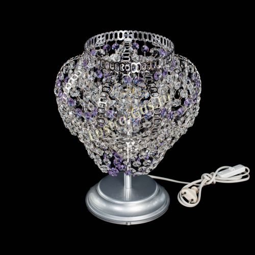 Настольная лампа Альфа №1 фиолетовая в Химках Гусь Хрустальный