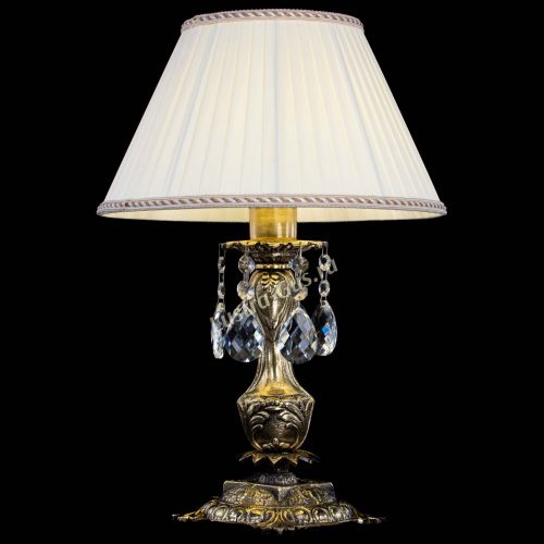 Бронзовая настольная лампа Антик №1 Баден с абажуром в Химках Гусь Хрустальный