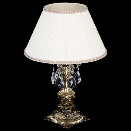 Бронзовая настольная лампа Антик №1 Баден с абажуром в Химках Гусь Хрустальный