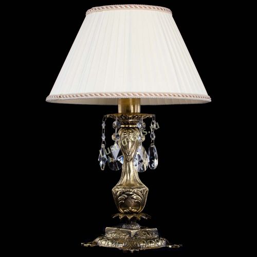 Бронзовая настольная лампа Антик №1 Лучик с абажуром в Химках Гусь Хрустальный