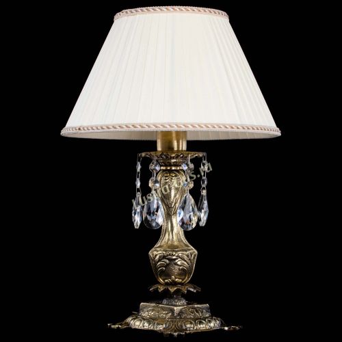 Бронзовая настольная лампа Антик №1 Журавлик с абажуром в Химках Гусь Хрустальный