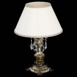 Бронзовая настольная лампа Антик №1 Журавлик с абажуром в Химках