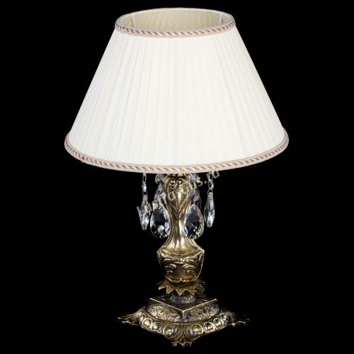 Бронзовая настольная лампа Антик №1 Журавлик с абажуром в Химках Гусь Хрустальный