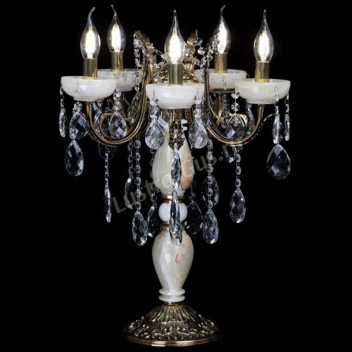 Настольная лампа Антик №5 с камнем в Химках Гусь Хрустальный