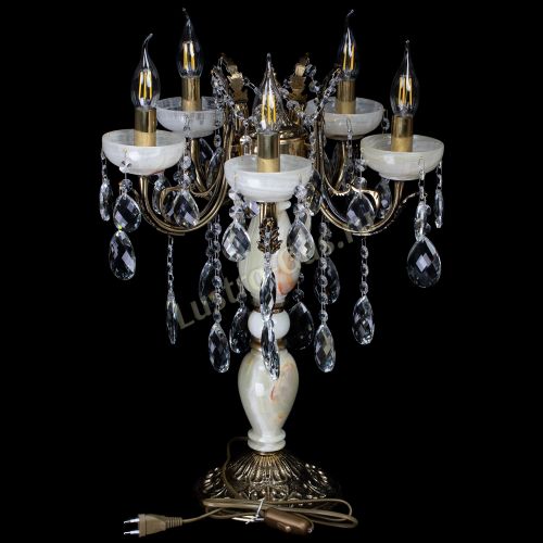 Настольная лампа Антик №5 с камнем в Химках Гусь Хрустальный