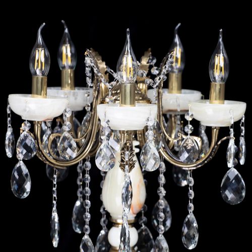 Настольная лампа Антик №5 с камнем в Химках Гусь Хрустальный