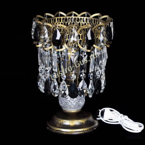 Настольная лампа Астра №1 под бронзу Черная в Химках Гусь Хрустальный