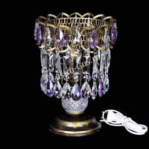 Настольная лампа Астра №1 под бронзу Фиолетовая в Химках Гусь Хрустальный