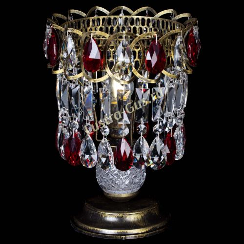 Настольная лампа Астра №1 под бронзу Красная в Химках Гусь Хрустальный