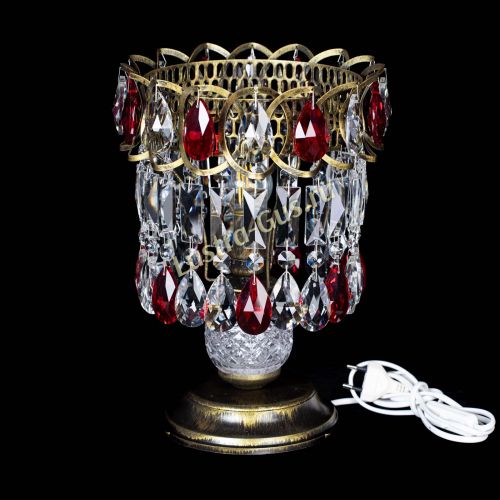 Настольная лампа Астра №1 под бронзу Красная в Химках Гусь Хрустальный
