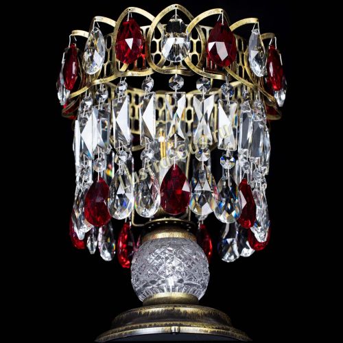 Настольная лампа Астра №1 под бронзу Красная в Химках Гусь Хрустальный