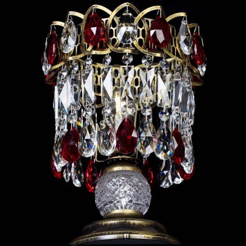 Настольная лампа Астра №1 под бронзу Красная в Химках Гусь Хрустальный