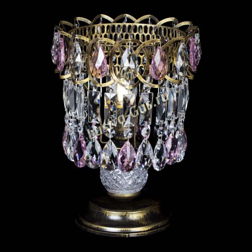 Настольная лампа Астра №1 под бронзу Розовая в Химках Гусь Хрустальный