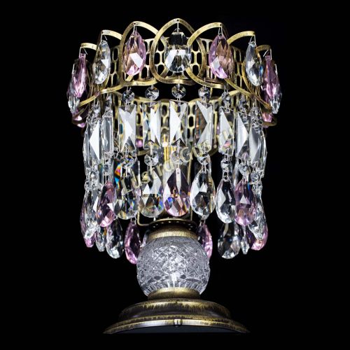 Настольная лампа Астра №1 под бронзу Розовая в Химках Гусь Хрустальный