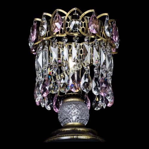 Настольная лампа Астра №1 под бронзу Розовая в Химках Гусь Хрустальный