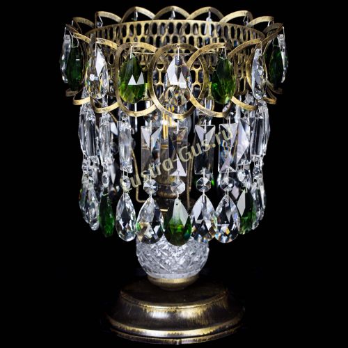 Настольная лампа Астра №1 под бронзу Зеленая в Химках Гусь Хрустальный