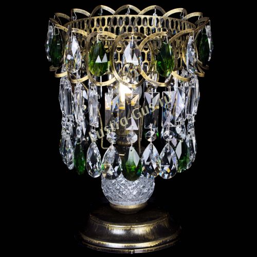 Настольная лампа Астра №1 под бронзу Зеленая в Химках Гусь Хрустальный