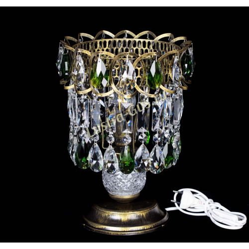 Настольная лампа Астра №1 под бронзу Зеленая в Химках Гусь Хрустальный