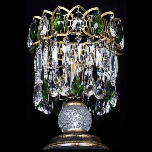 Настольная лампа Астра №1 под бронзу Зеленая в Химках Гусь Хрустальный