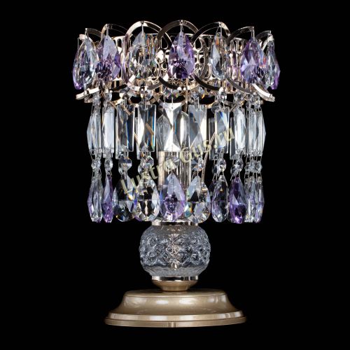 Настольная лампа Астра №1 фиолетовая в Химках Гусь Хрустальный