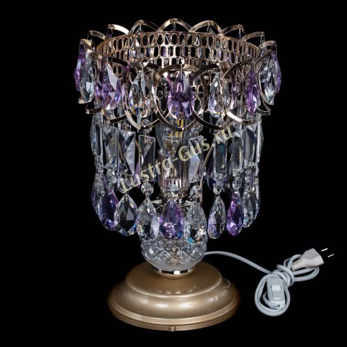 Настольная лампа Астра №1 фиолетовая в Химках Гусь Хрустальный