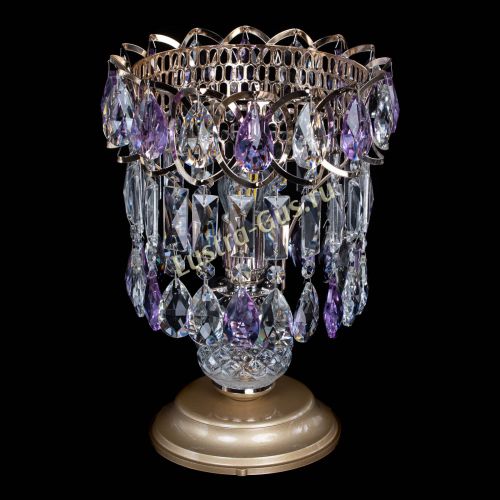 Настольная лампа Астра №1 фиолетовая в Химках Гусь Хрустальный