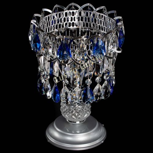 Настольная лампа Астра №1 синяя в Химках Гусь Хрустальный