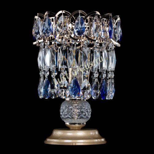 Настольная лампа Астра №1 синяя в Химках Гусь Хрустальный