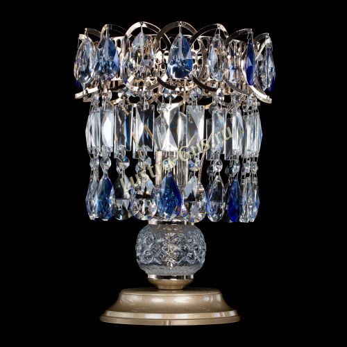 Настольная лампа Астра №1 синяя в Химках Гусь Хрустальный