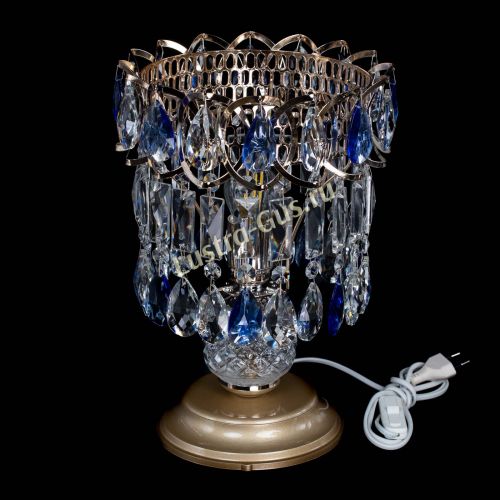Настольная лампа Астра №1 синяя в Химках Гусь Хрустальный