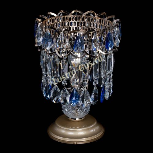 Настольная лампа Астра №1 синяя в Химках Гусь Хрустальный