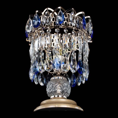 Настольная лампа Астра №1 синяя в Химках Гусь Хрустальный