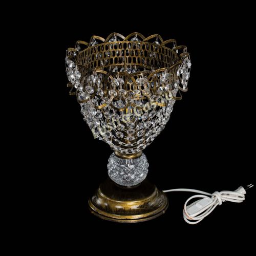 Настольная лампа Астра ажур №1 под бронзу в Химках Гусь Хрустальный