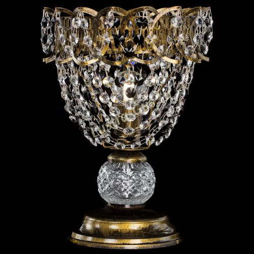 Настольная лампа Астра ажур №1 под бронзу Черная в Химках Гусь Хрустальный